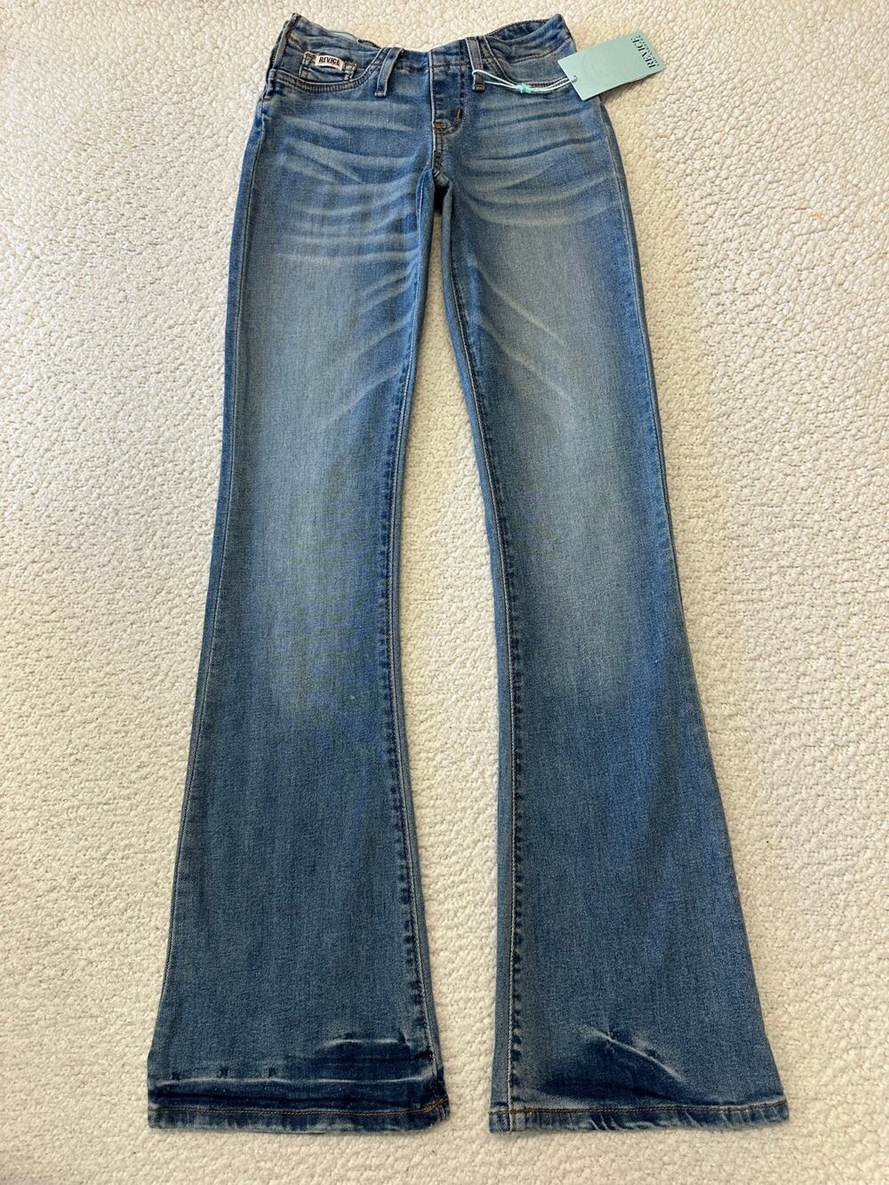 NWT* Revice Womens Low Rise V-Back Flared Cali Jeans Size 23